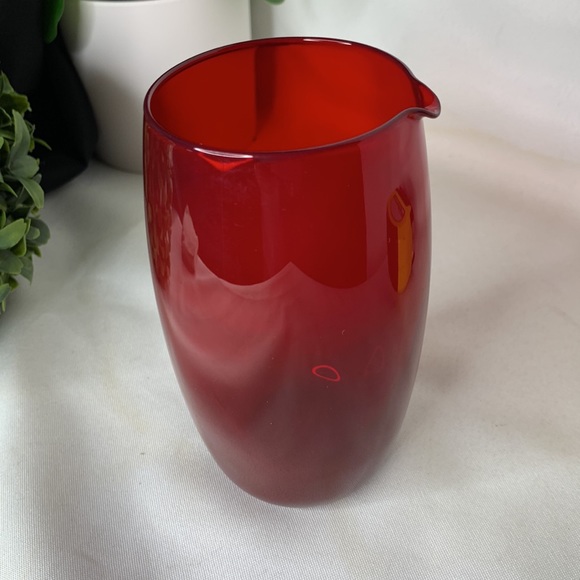 Vintage Cambridge Glass Carmen Red Mini Martini Pitcher /Cocktail Mixer /creamer - Picture 4 of 5